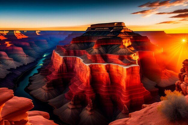 Grand Canyon National Park bij zonsondergang Prachtig landschap