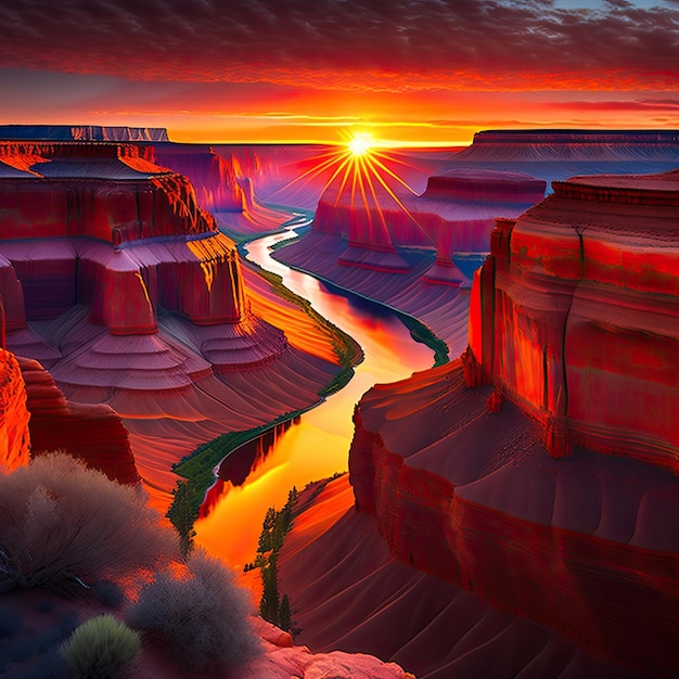Grand Canyon National Park bij zonsondergang Prachtig landschap