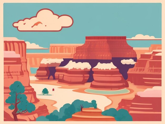 Grand Canyon National Park Vector Illustration