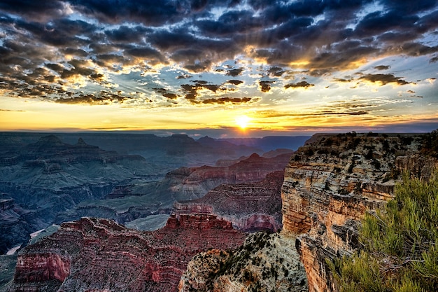 Grand Canyon at sunrise, horizontal view