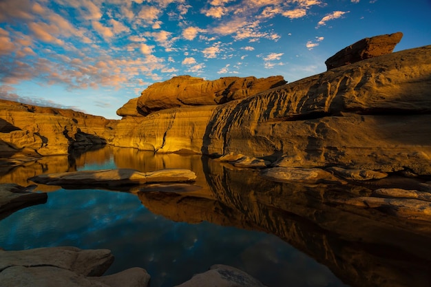 Grand Canyon in Thailand Natural of rock canyon in Mekhong River Hat Chom Dao or Chomdao