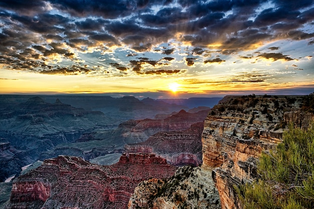 Grand Canyon zonsopgang, horizontale weergave