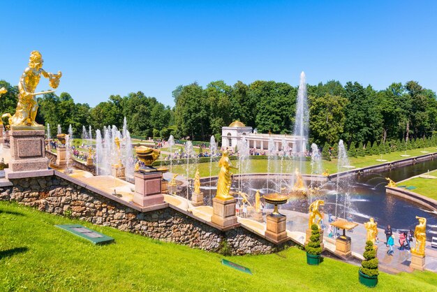 Grand Cascade in Perterhof Palace Saint Petersburg