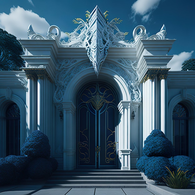 Photo grand and detailed gate entrance generative ai