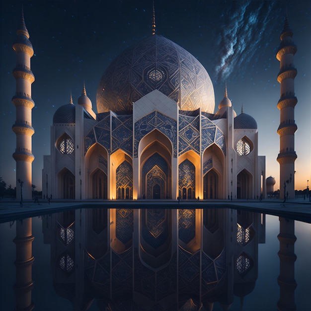 A grand futuristic mosque Design