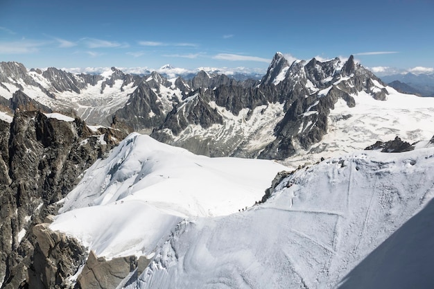 Grand Jorasses Massif van Aiguille du Midi Chamonix MontBlanc Frankrijk