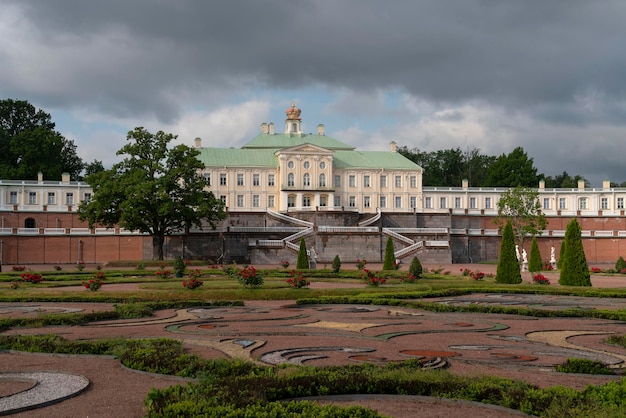 Grand Menshikov Palace in Oranienbaum Park on a sunny summer day Lomonosov Saint Petersburg Russia