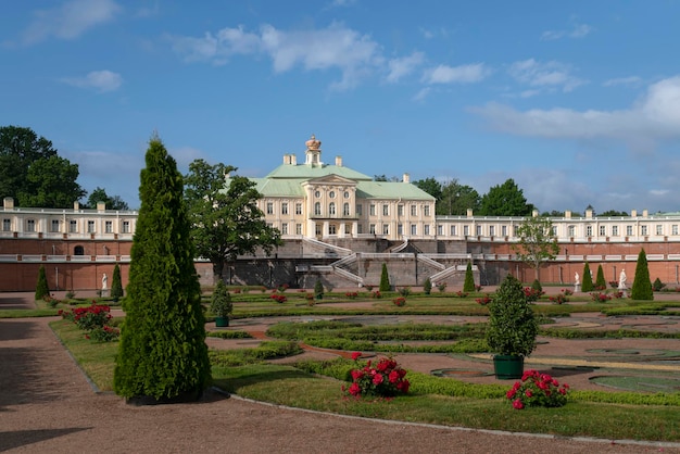 Grand Menshikov Palace in Oranienbaum Park on a sunny summer day Lomonosov Saint Petersburg Russia