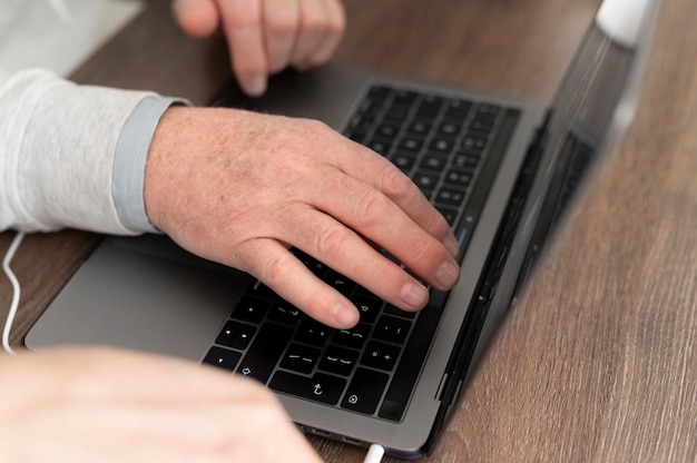 grand parent learning to use digital divice