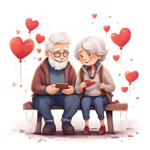 Grand Parents day lovely celebration social media post cute watercolor template design