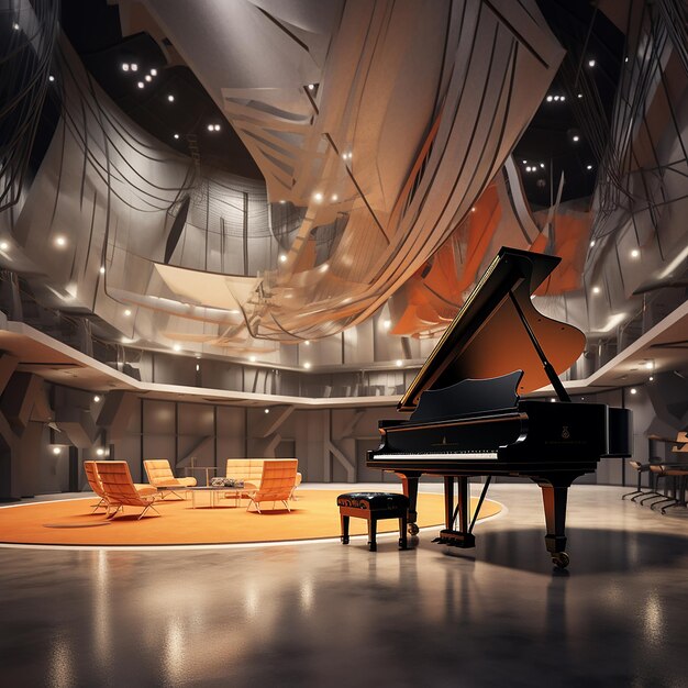 Photo grand piano elegance the theaters generative ai delight