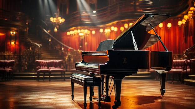 Grand piano indoors of theater place