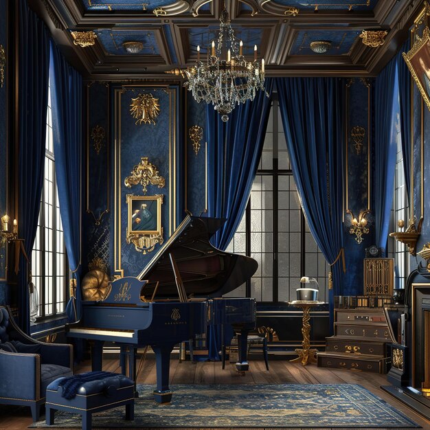 Photo a grand piano is in a room with a piano and piano