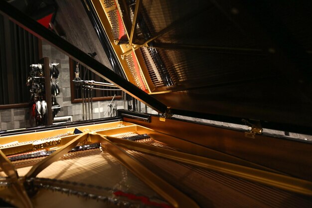 Grand piano in the studio view from the inside