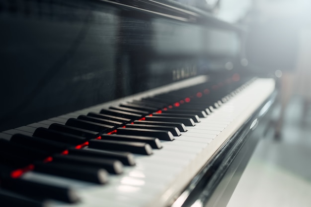 Grand piano toetsen close-up