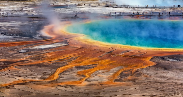 The Grand Prismatic Spring in Yellowstone National Park