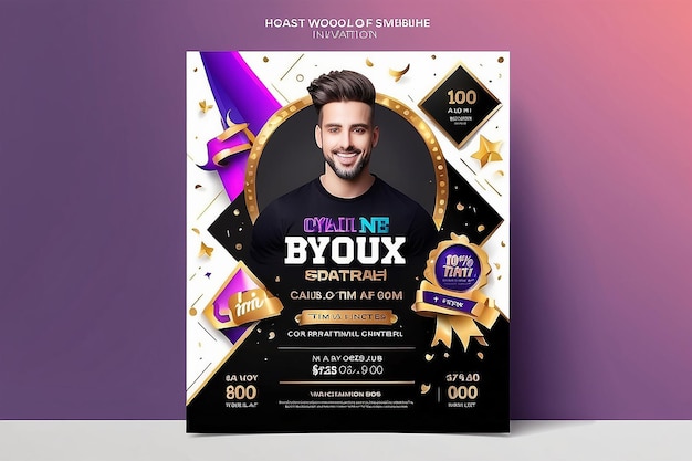 Photo grand prize invitation contest social media banner template