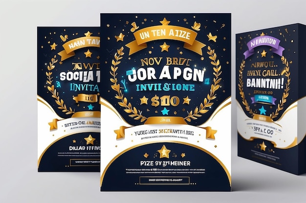 Photo grand prize invitation contest social media banner template