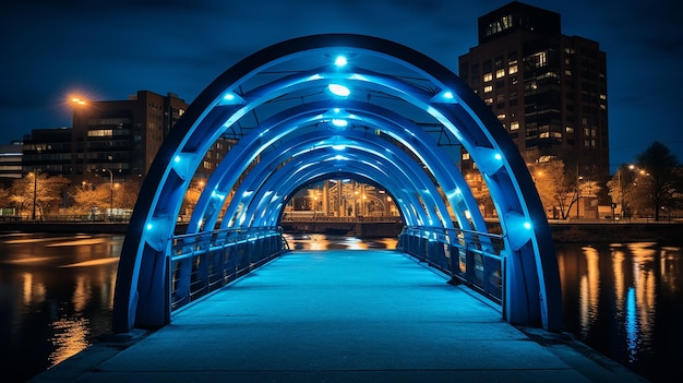 Grand rapids blue bridge downtown