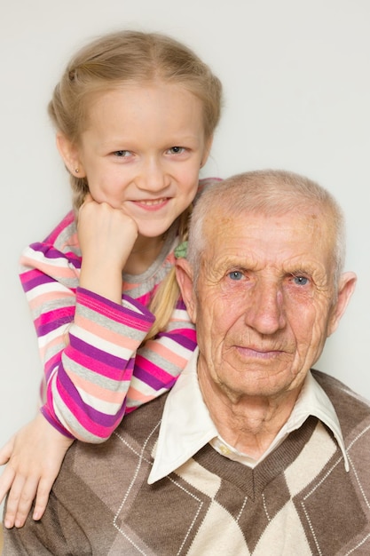 Granddaughter and grandfather