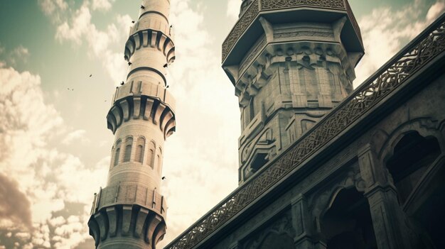 The grandeur of the mosques minaret