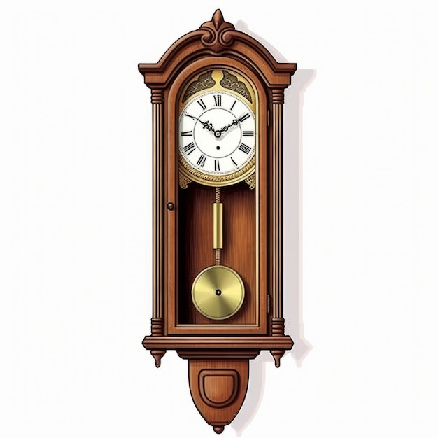 Photo grandfather clock isolated on white background