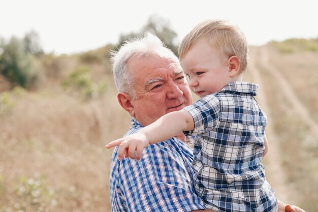 Grandfather with his grandson