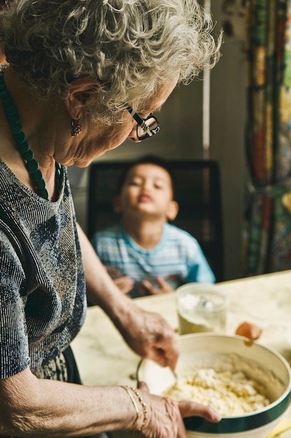 Photo grandma and grandson