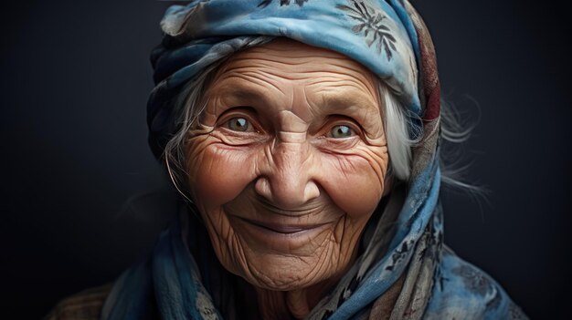 Grandma old lonely woman Closeup portrait of an elderly woman