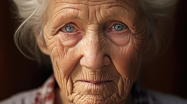 Grandma old lonely woman Closeup portrait of an elderly woman