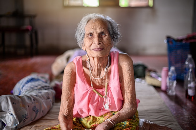 Photo grandma with a happiness feeling.