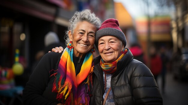 Grandmother couple LGBT theme Generated with AI