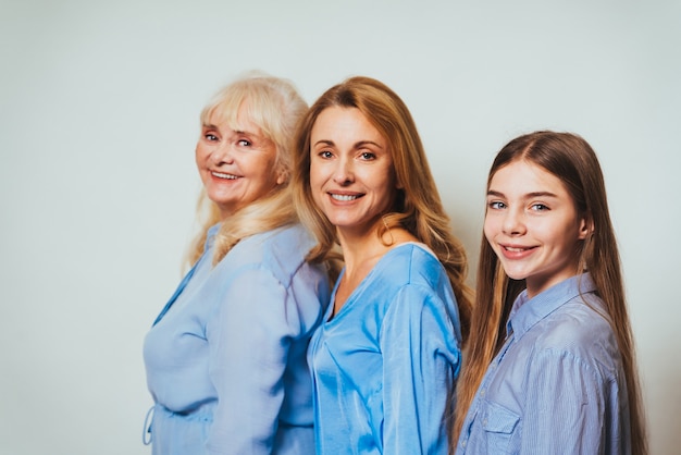 Grandmother, daughter and grandchild together at home