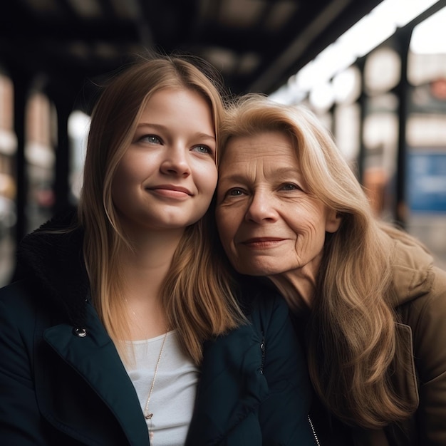 Grandmother and Granddaughter Family Portrait