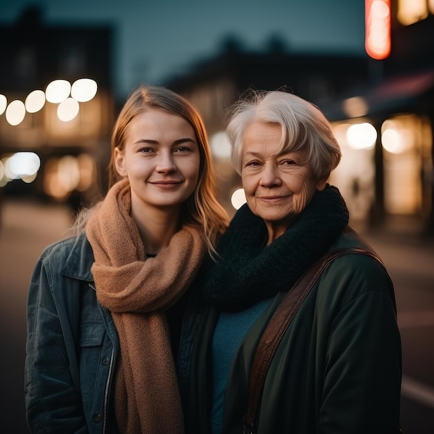 Grandmother and Granddaughter Family Portrait