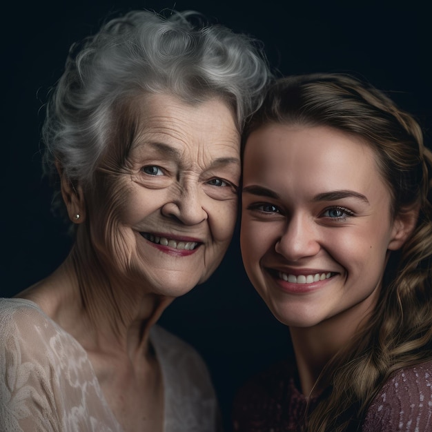 Grandmother and Granddaughter Family Portrait