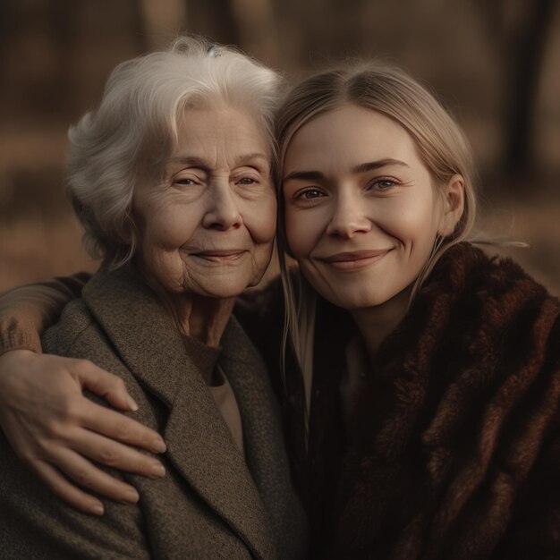 Grandmother and Granddaughter Family Portrait