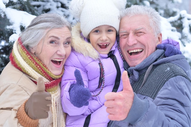 Grandmother with granddaughter smiling