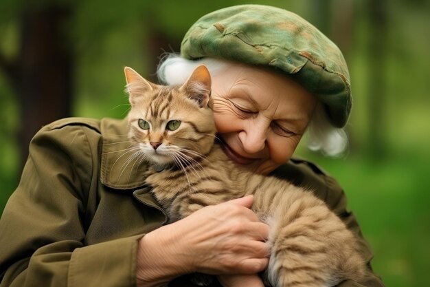 Фото Бабушка со своими кошками