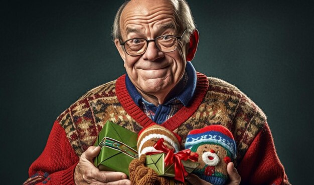 Grandpa's Holiday Wardrobe Dilemma Kerst sweater en geschenk