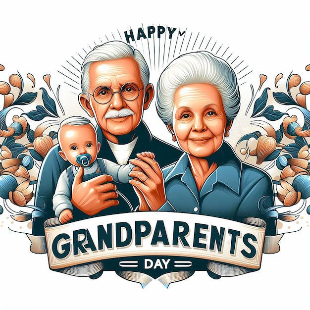 Photo grandparents day poster flyer banner and grandparents day social media post design