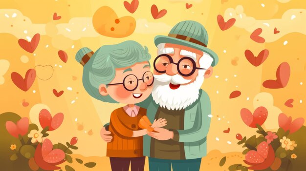 Grandparents day vector illustration July 23 Generative AI