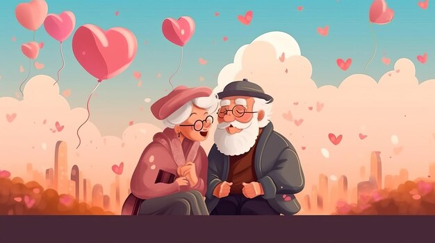 Grandparents day vector illustration July 23 Generative AI