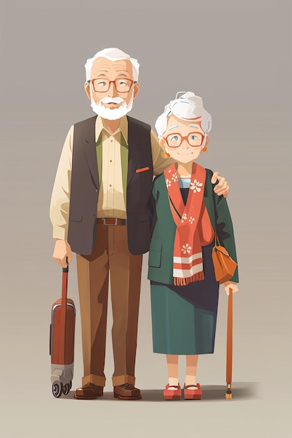 Grandparents' illustration for world grandparents day in UK