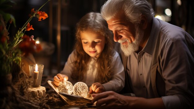 Photo grandparents sharing their wisdom background