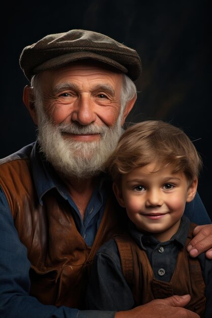 Foto nipote in visita al nonno momenti felici della vita familiare