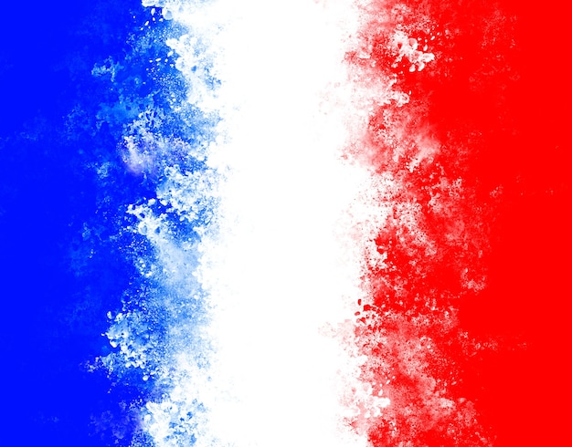 Photo grange textured flag of france. paint in grange style with brush strokes