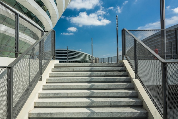 Granite stairs leading upstairs