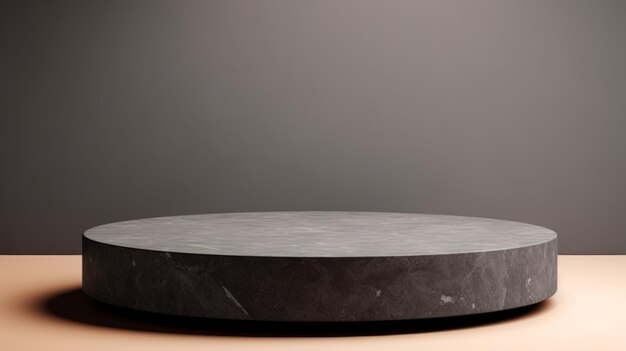 Granite Stone Abstract Minimalistic Product Podium The Scene for Product Presentation 3D Room with Geometric Platform Stage Pedestal Ai Generated Podium Mockup for a Product advertisement