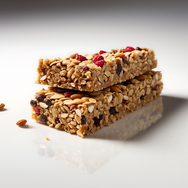 Granola Bar op een witte achtergrond